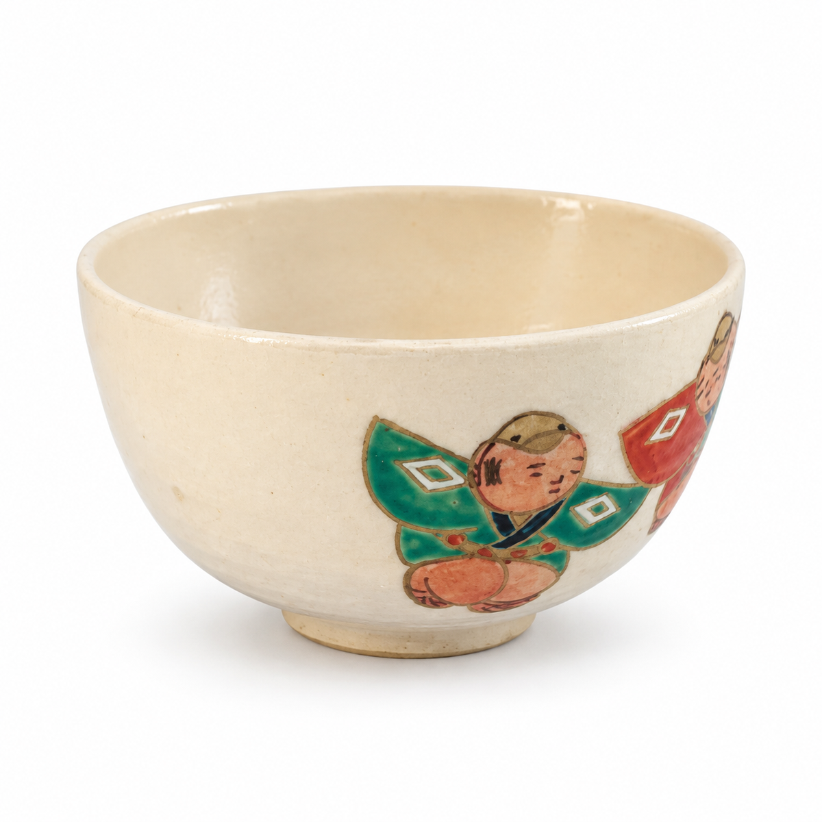 Festival Chawan matcha bowl on a white background