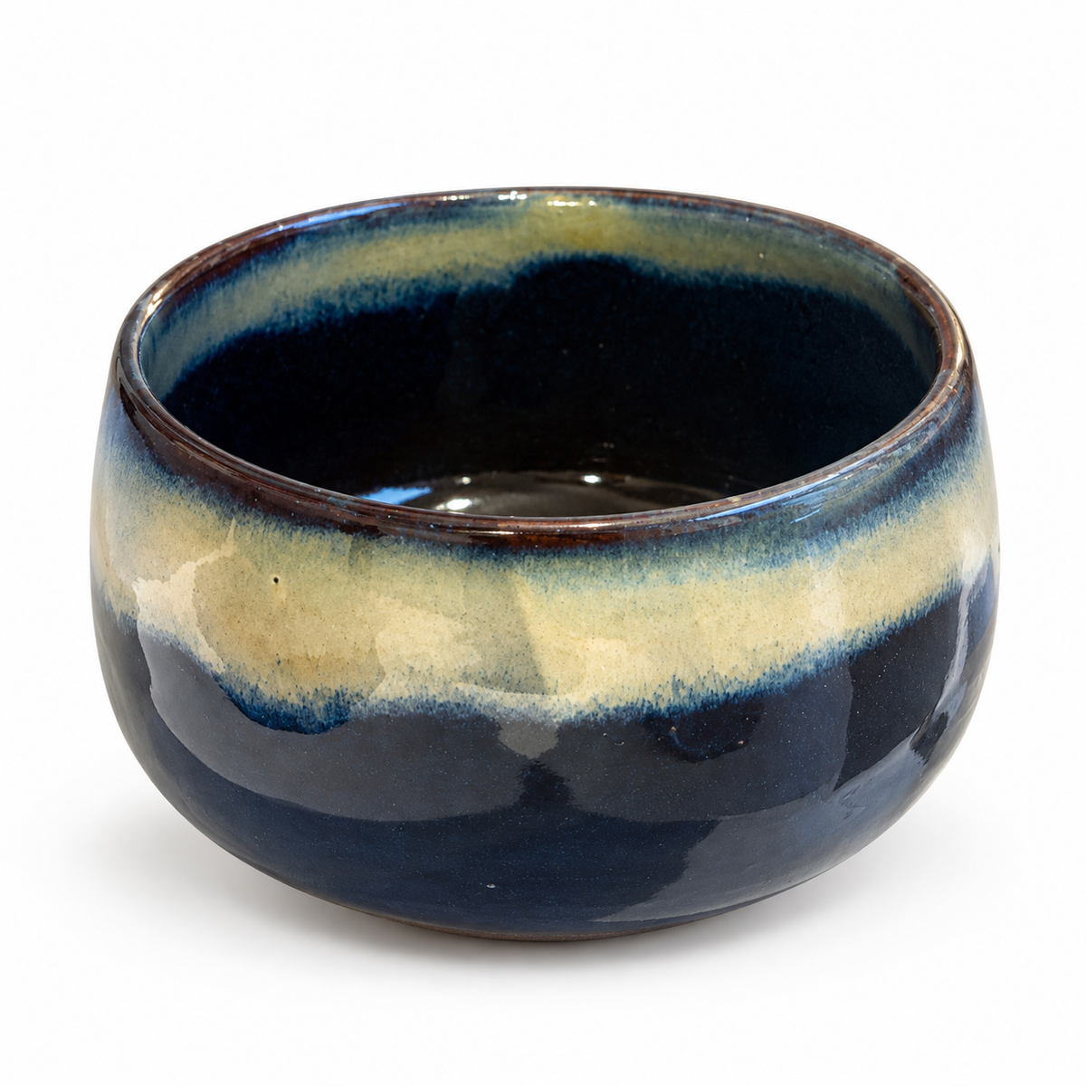 Indigo Glaze Chawan matcha bowl on a white background