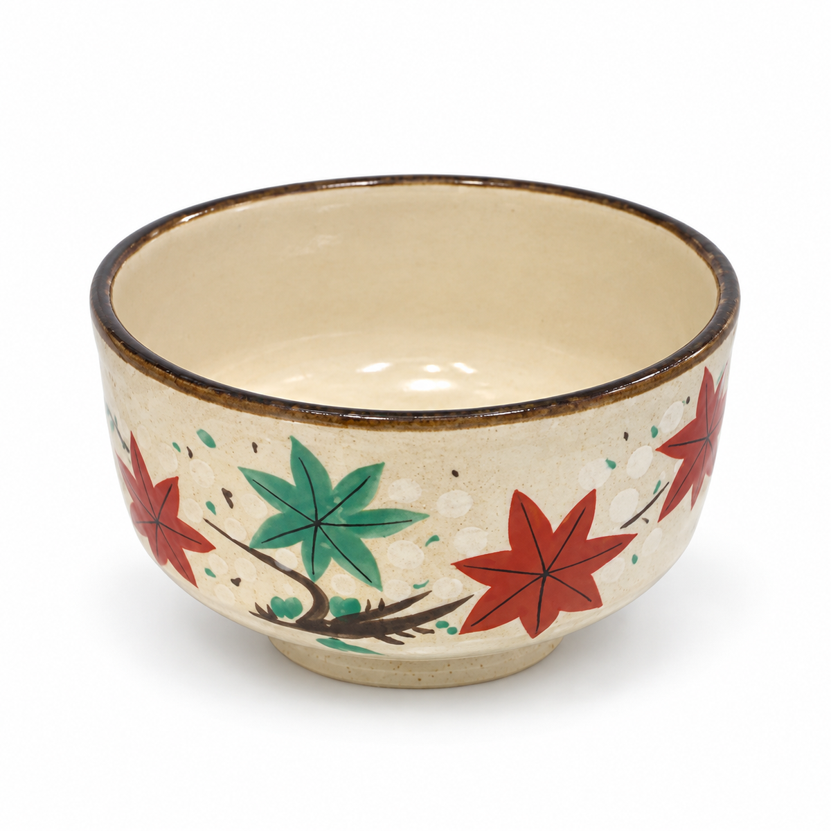 Maple Chawan matcha bowl on a white background
