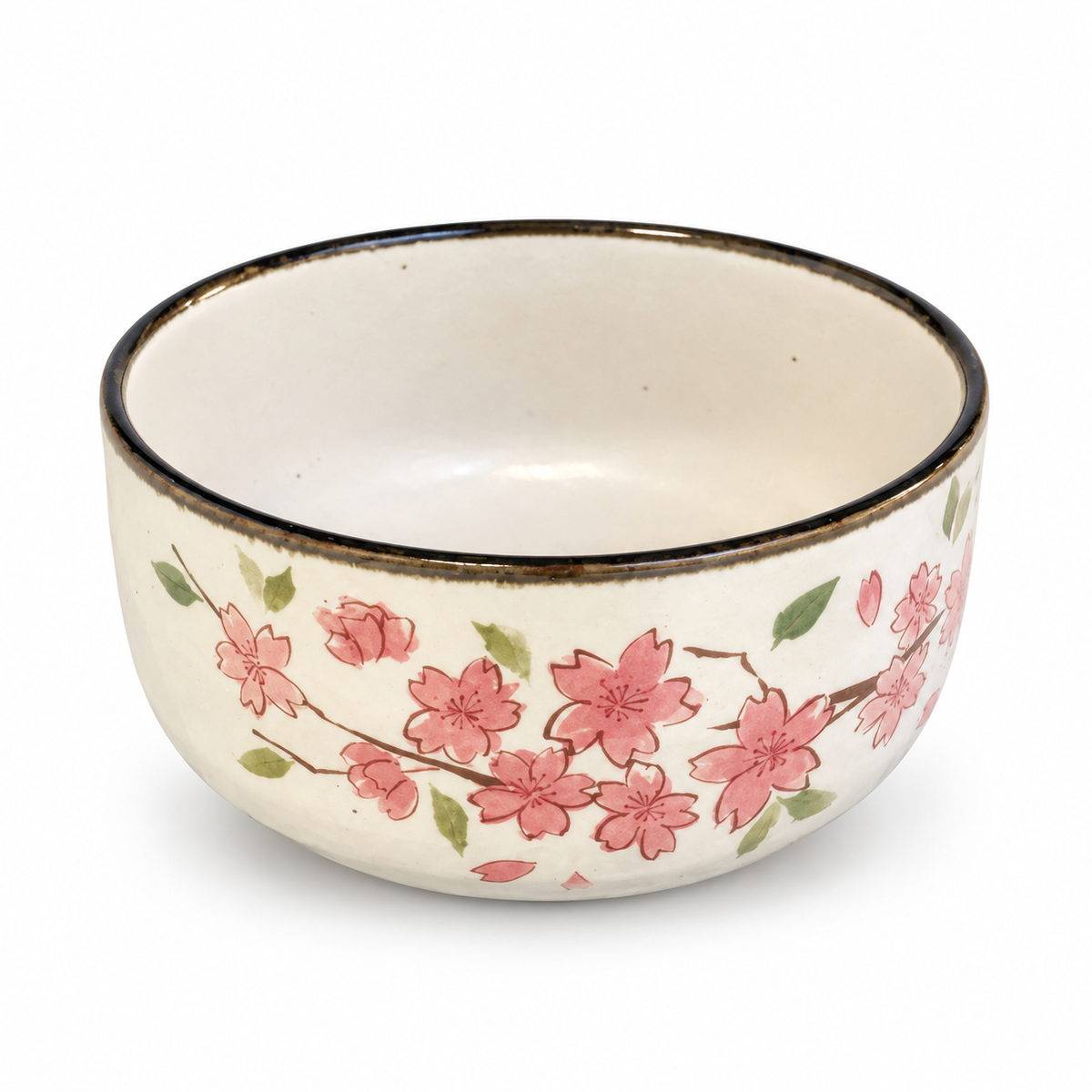 Sakura Chawan matcha bowl on a white background