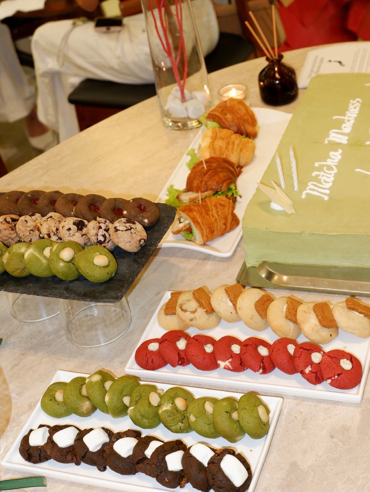 Cookies, croissants and a celebration cake